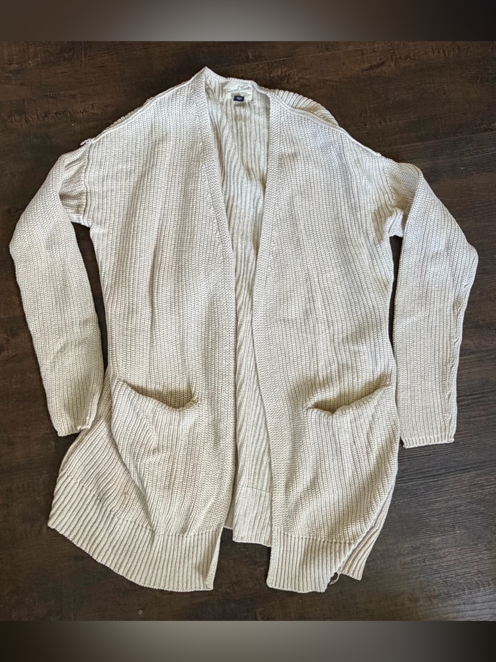 Universal Thread Men's Cream Open Cardigan Sweater